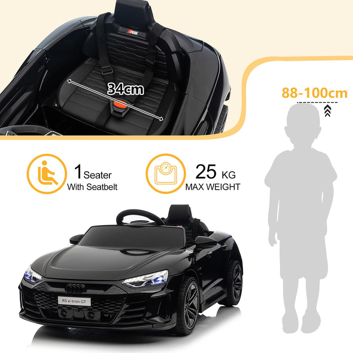 Elektroauto Kinder 12V mit Fernbedienung 2,4 GHz LED schwarz - Bild 7