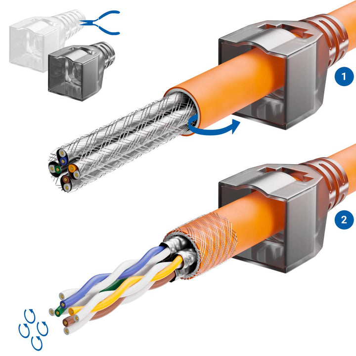 RJ45 Netzwerkstecker CAT 6a LSA geschirmt 10 Gbit/s 24er-Set - Bild 4