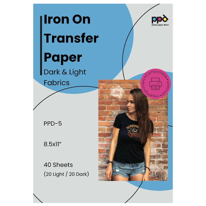 Transferpapier Inkjet A4 für helle &amp; dunkle Textilien 40 Blatt