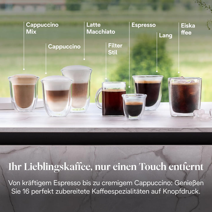Kaffeevollautomat 16 Spezialitäten Touch-Display Weiss mit Milchschaum - Bild 7