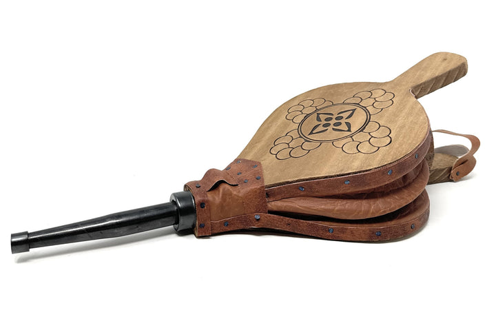 Blasebalg Kamin &amp; Grill Naturholz handgefertigt 43 cm