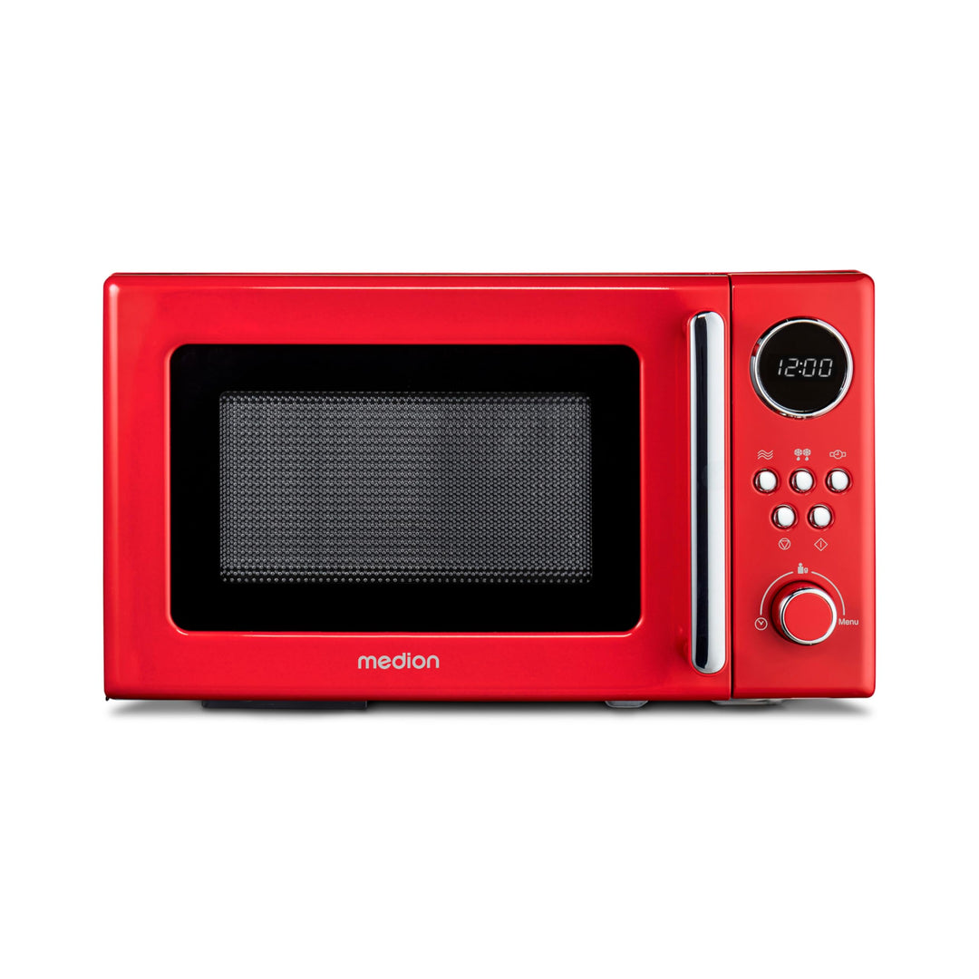 Retro Mikrowelle 20 Liter 800 Watt mit Auftaufunktion in Rot