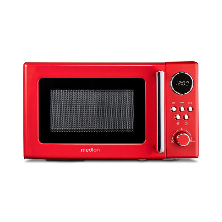 Retro Mikrowelle 20 Liter 800 Watt mit Auftaufunktion in Rot