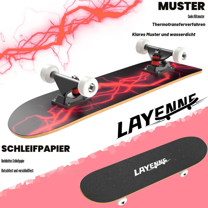 Skateboard 31x8 Zoll 7-Schicht Ahorn ABEC-11 für Anfänger und Profis - Bild 5