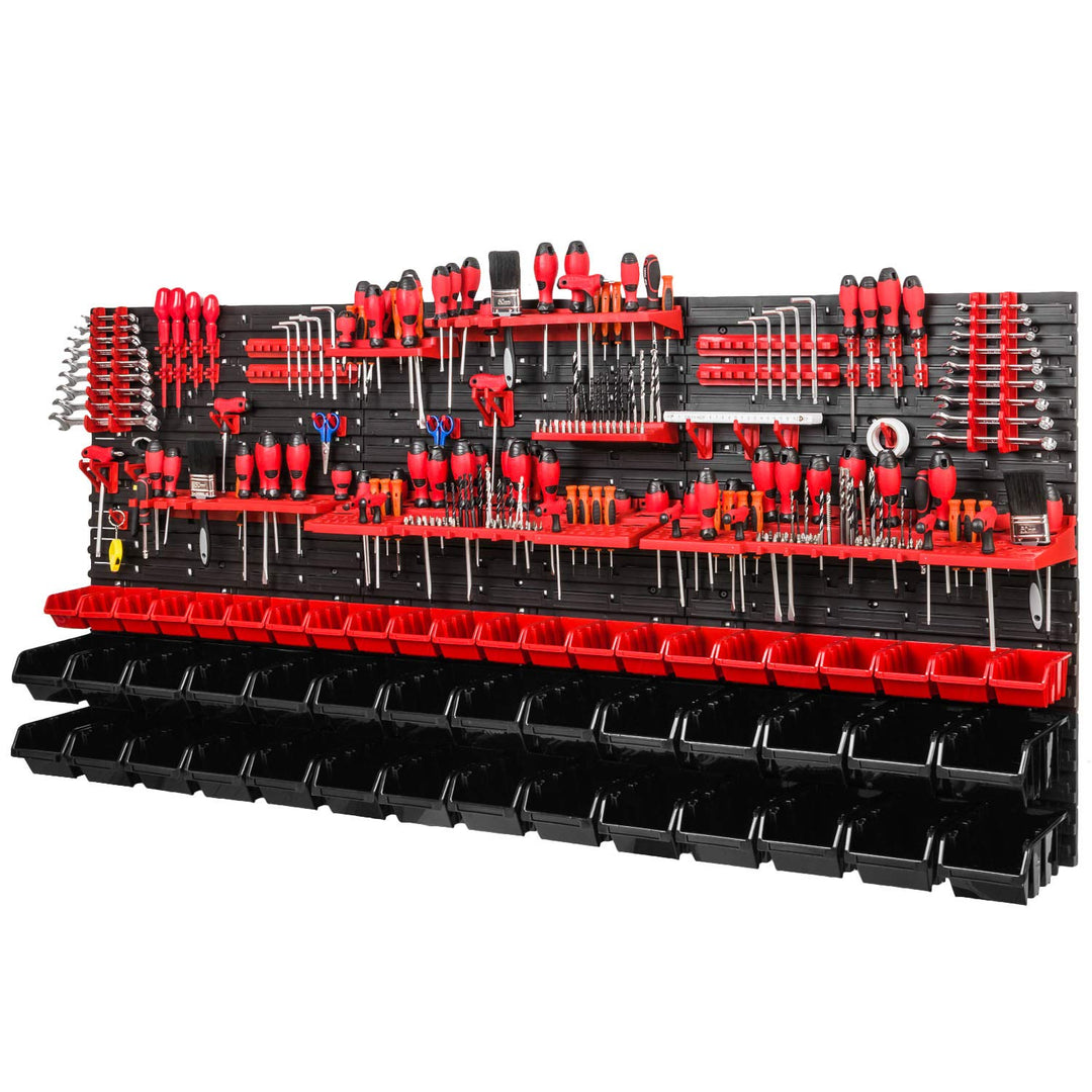 Werkstattregal Wandsystem 1728x780mm mit Stapelboxen und Halterungen