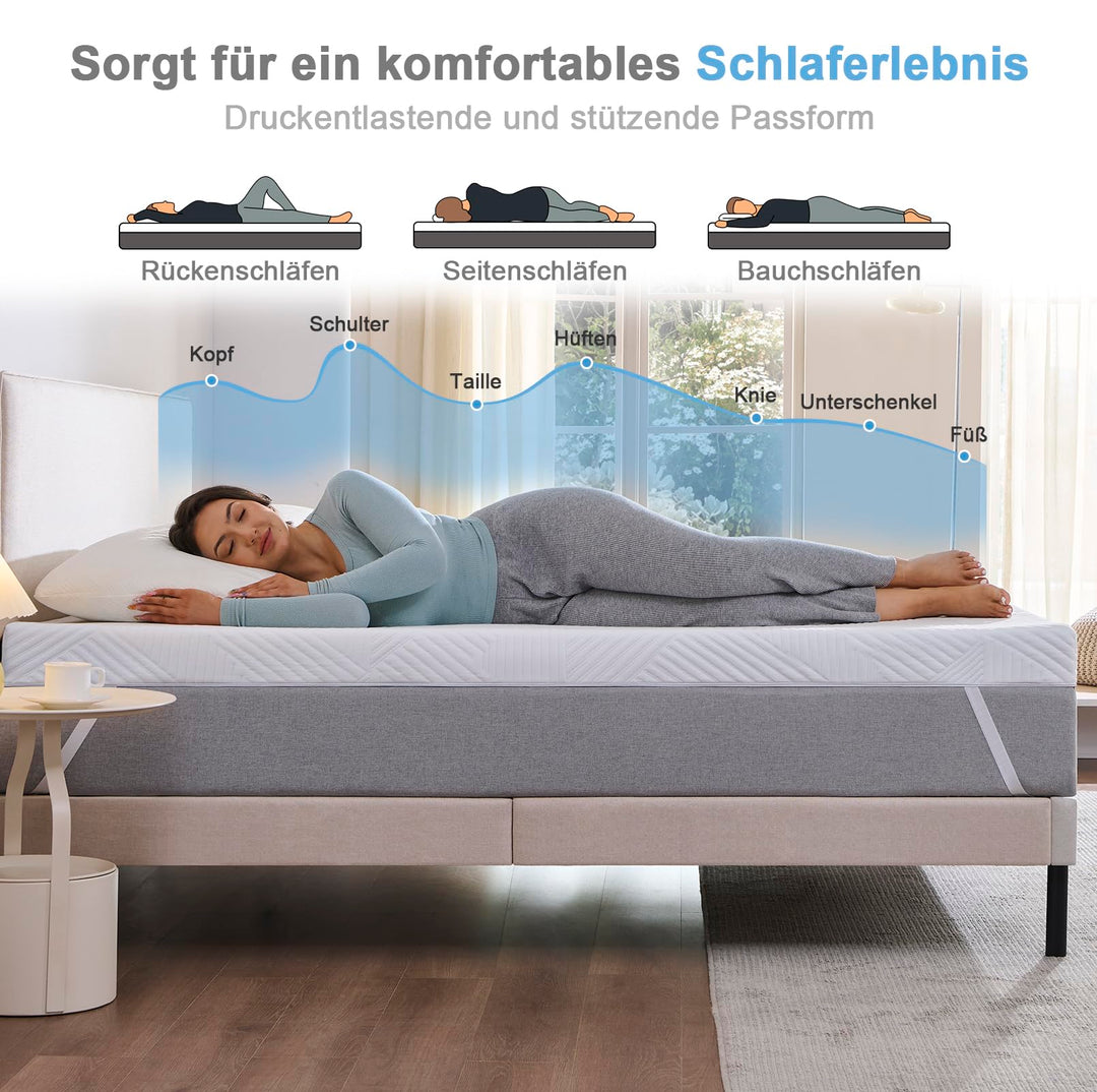 Matratzentopper 140x200 cm Komfortschaum 5 cm mit Geleffekt - Bild 4