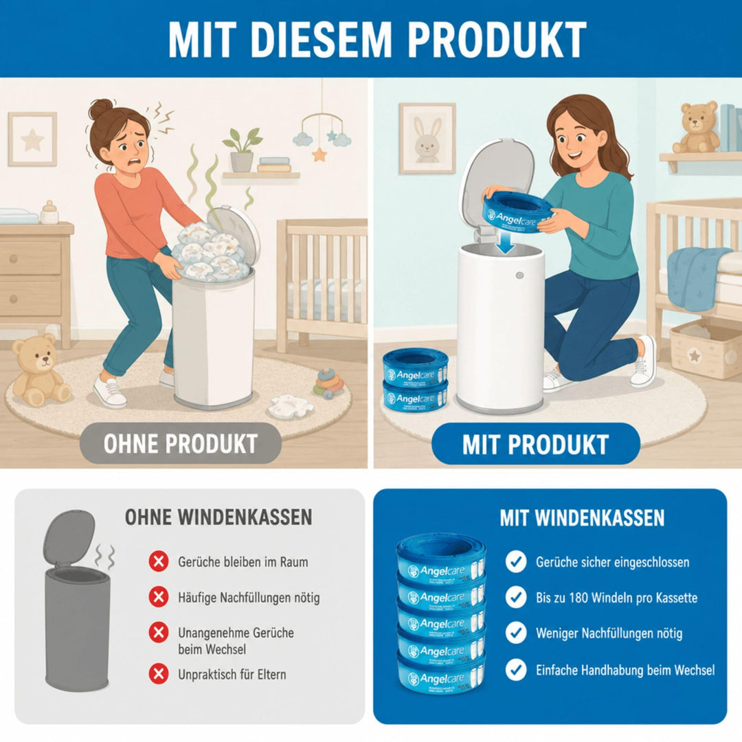 Windeleimer Nachfüllkassetten 8er-Pack Mehrschichtfolie für Comfort Plus - Bild 3