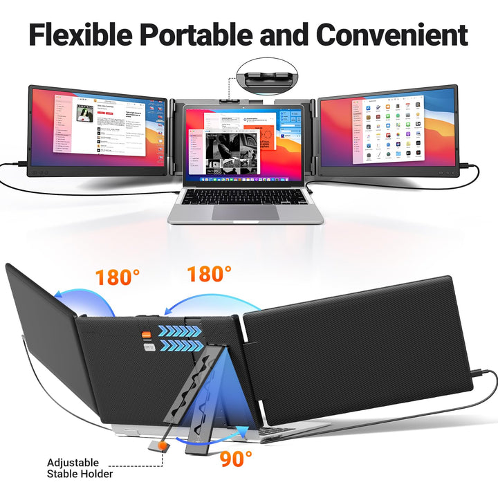 Laptop-Bildschirmerweiterung 14 Zoll FHD 1080p IPS Triple-Monitor Plug &amp; Play - Bild 5