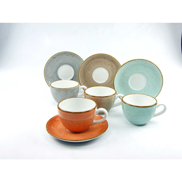 Kaffeetassen Set Porzellan 8-teilig Vintage-Design handgemalt - Bild 3