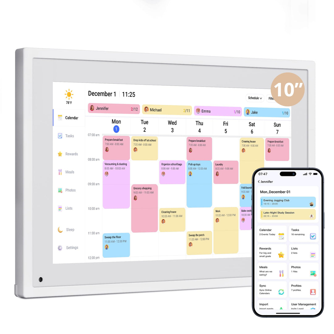 Digitaler Familienkalender Touchscreen 10,1 Zoll FHD 32GB