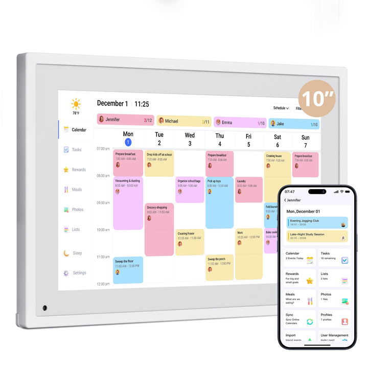 Digitaler Familienkalender Touchscreen 10,1 Zoll FHD 32GB