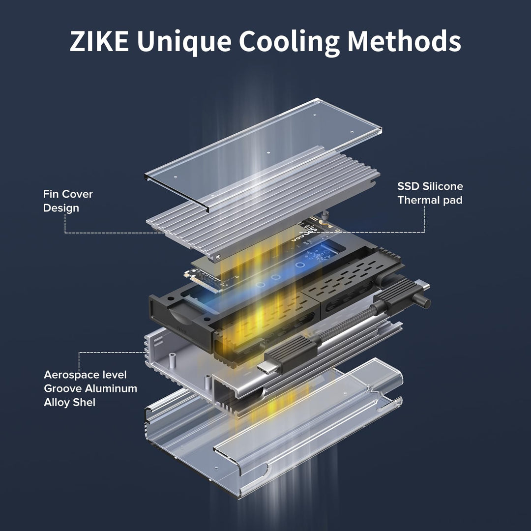 M.2 NVMe SSD Gehäuse USB4 40Gbps Aluminium werkzeuglos - Bild 7