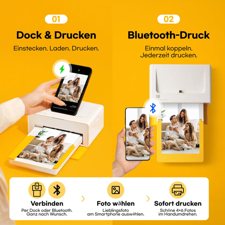Fotodrucker 10x15cm Docking-Station 4PASS Farb-Sublimation 50 Blatt - Bild 3