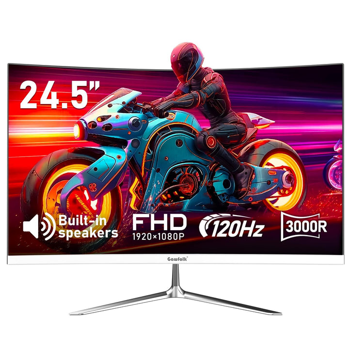 Curved Monitor 24,5 Zoll 120Hz VA-Panel mit Lautsprecher Weiss