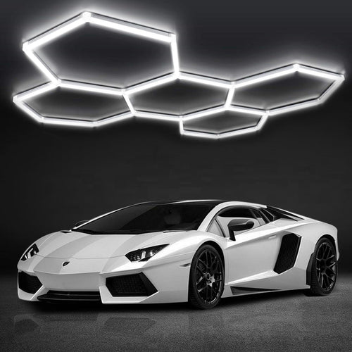 LED Garagenlampe Hexagon 192W 6500K IP54 verformbar 5-teilig