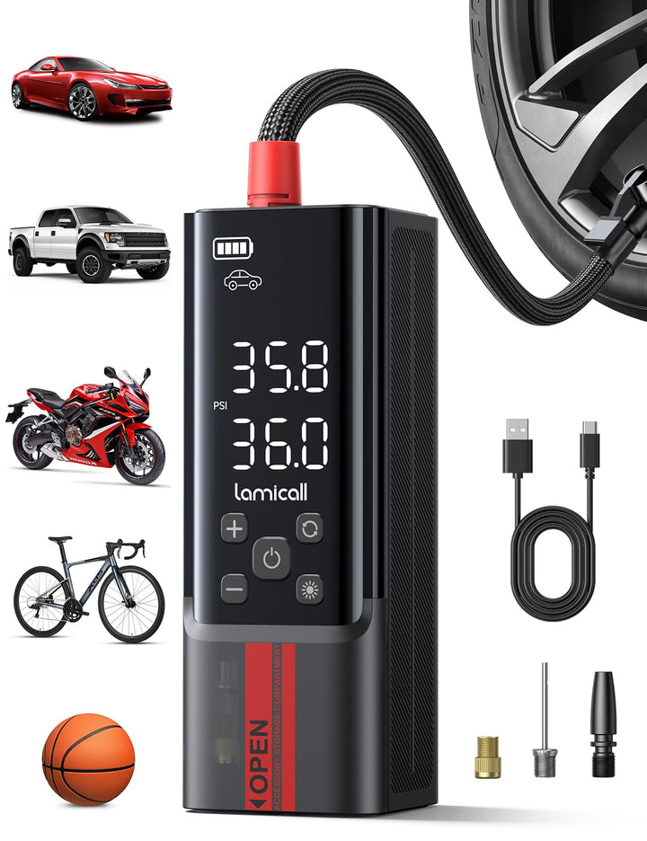 Elektrische Luftpumpe Akku 150PSI für Auto Fahrrad Ball