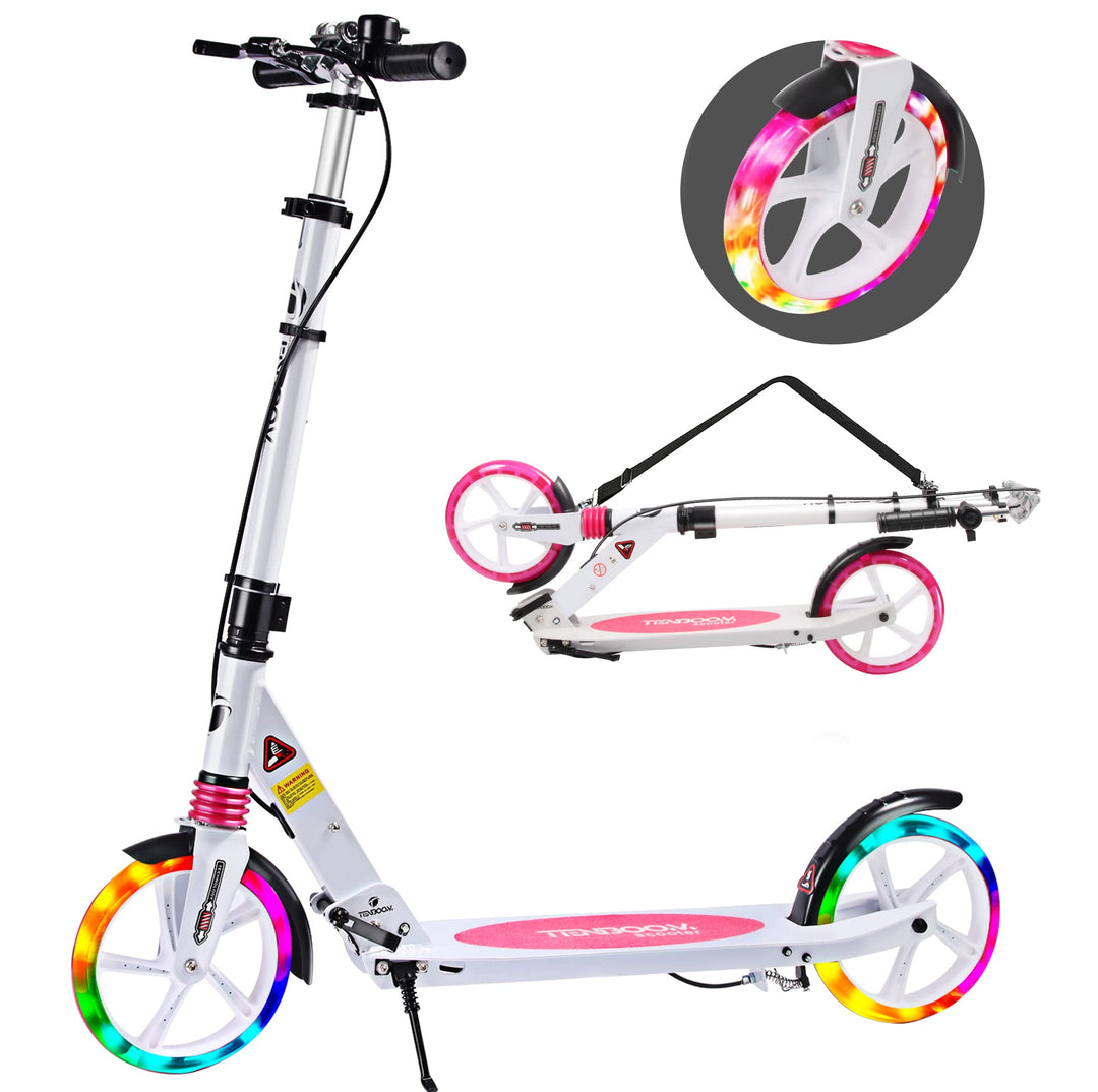 Klapproller Erwachsene &amp; Kinder höhenverstellbar mit LED-Rädern