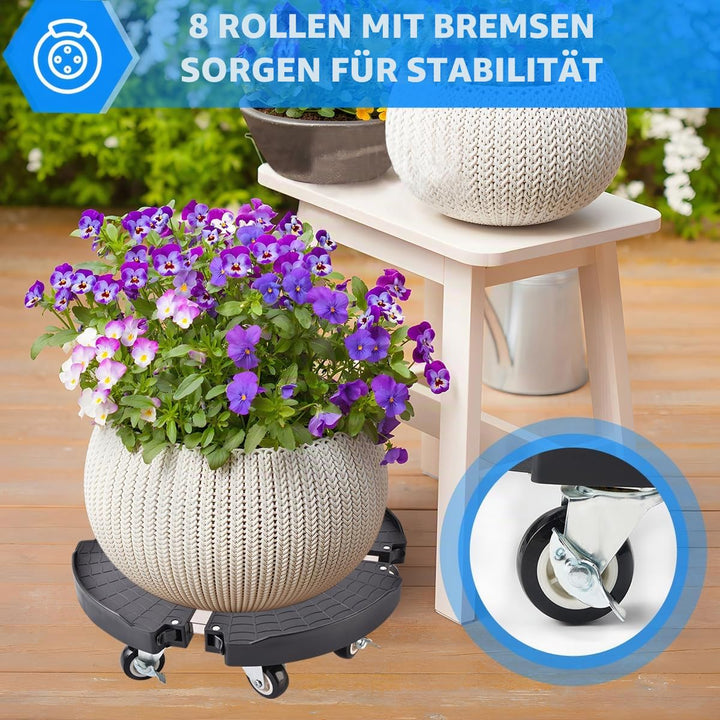 Pflanzenroller rund verstellbar 38-51cm 200kg 8 Rollen 2er-Set - Bild 4