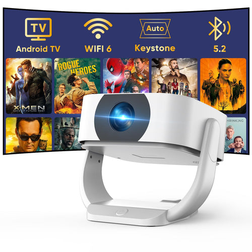 Mini Beamer Full HD 1080P WiFi Bluetooth 270° drehbar für Heimkino