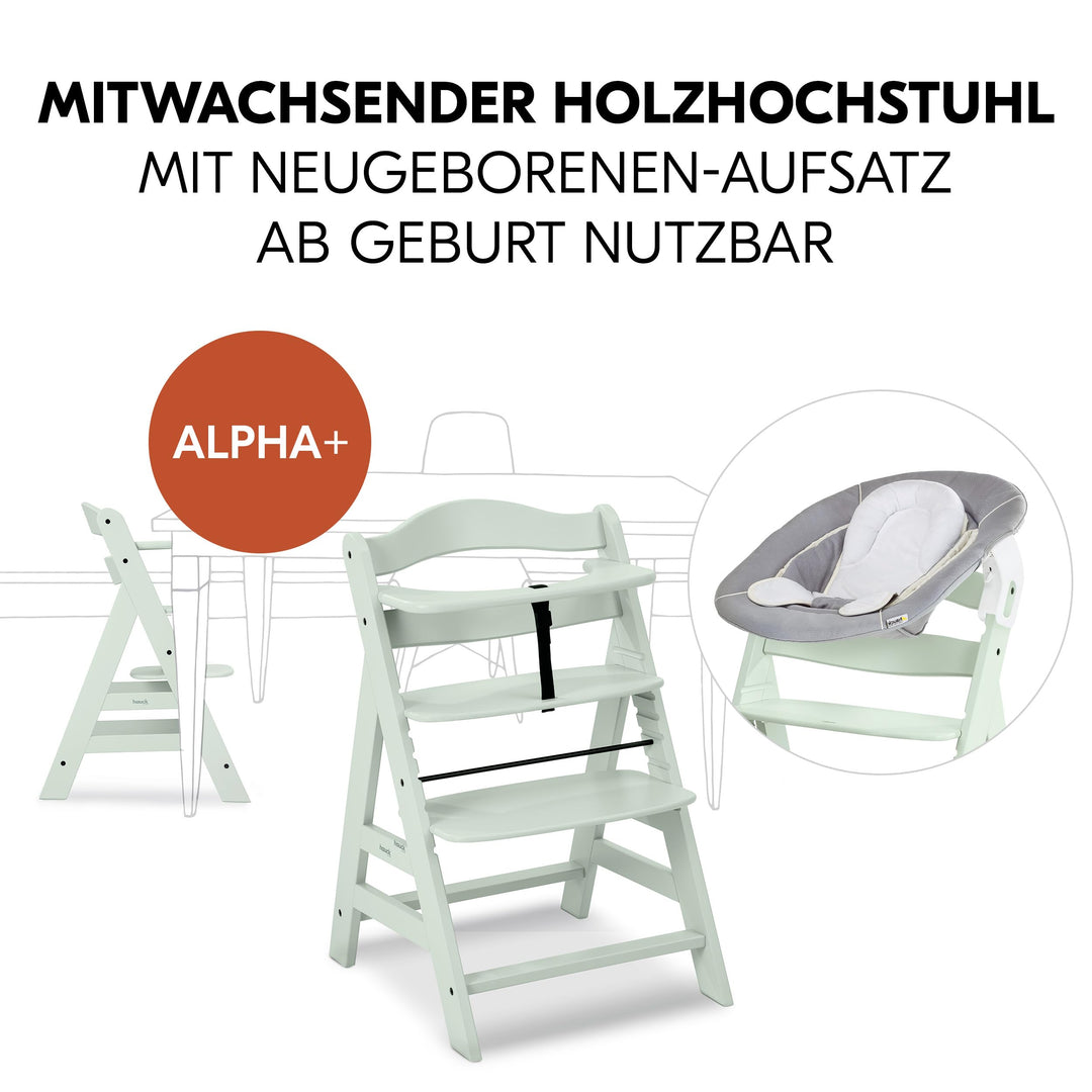 Hochstuhl Buchenholz 4-in-1 Set mit Bouncer &amp; Wippe ab Geburt - Bild 3