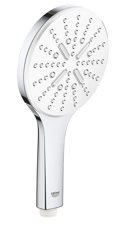 Handbrause 13cm 3 Strahlarten Moon White mit EcoJoy Wasserspar