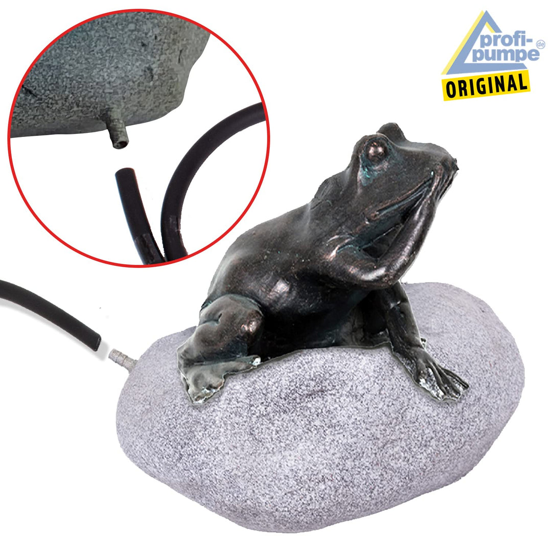 Solar Teichpumpe Frosch-Figur Polyresin Wasserspiel Set mit Solarmodul - Bild 6