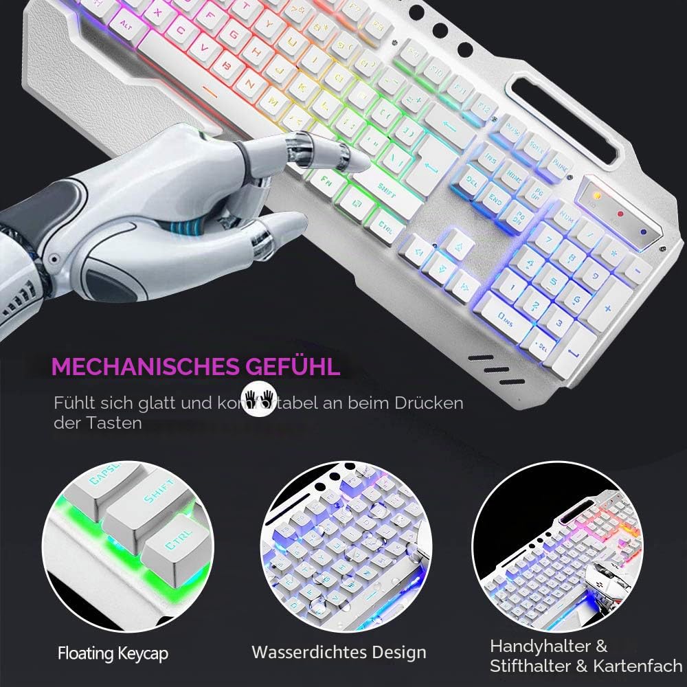 Gaming Tastatur und Maus kabellos RGB beleuchtet wiederaufladbar - Bild 5