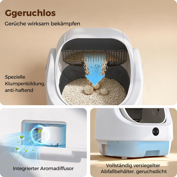 Elektrische Katzentoilette Selbstreinigend Offen mit App-Steuerung - Bild 3