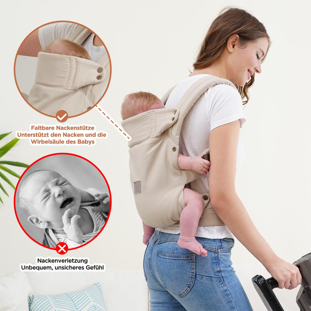 Babytrage Ergonomisch 3-in-1 Baumwolle für 3,2–15 kg Kleinkinder - Bild 6