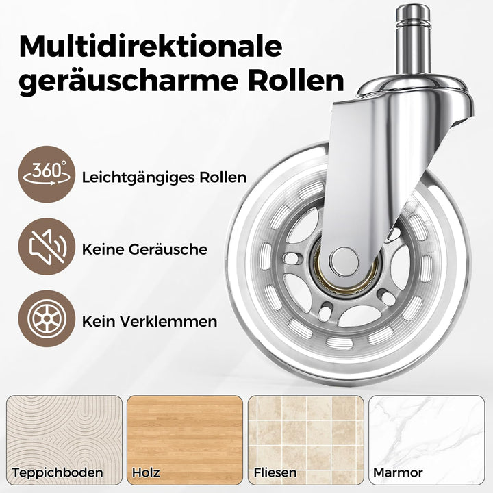 Sattelhocker mit Rollen höhenverstellbar 55–68 cm PU-Leder schwarz - Bild 4
