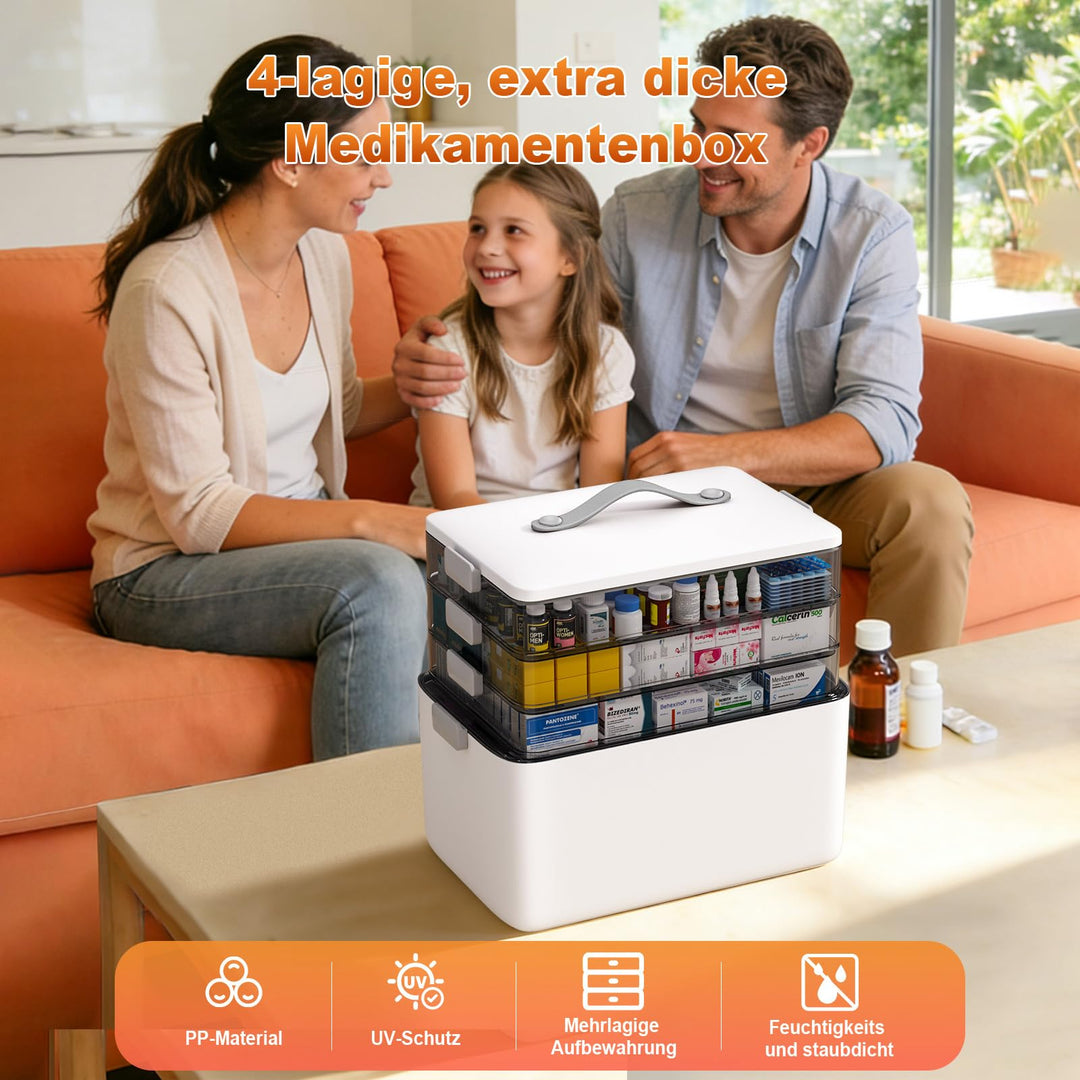 Medikamentenbox 4-lagig mit Tragegriff Hausapotheke 37x23x32 cm - Bild 7