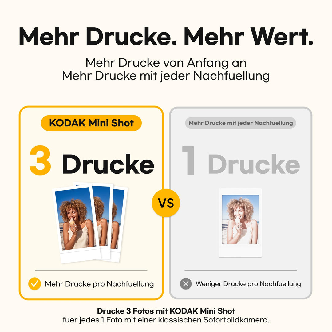 Sofortbildkamera 2-in-1 mit Fotodrucker 4PASS Bluetooth 38 Blatt Gelb - Bild 3
