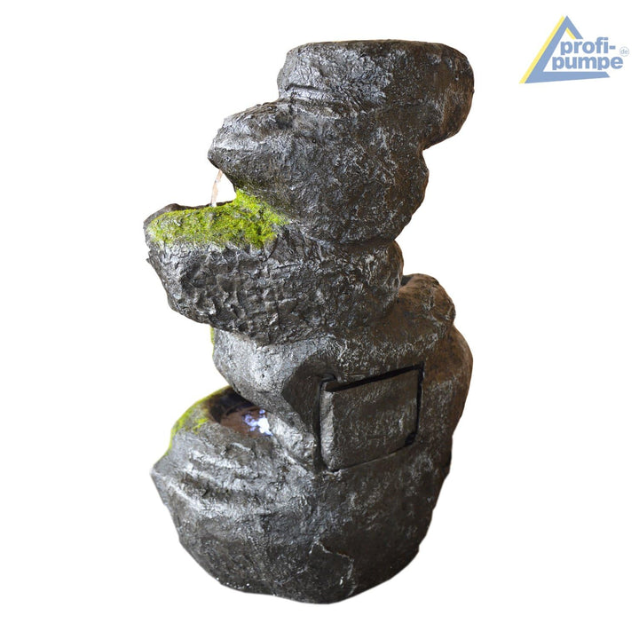 Kaskadenbrunnen Hybrid Solar/230V mit RGB-LED Steinoptik 64cm - Bild 6