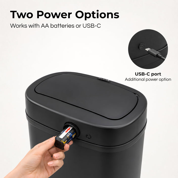 Sensor-Mülleimer Edelstahl 60 Liter Soft-Close Küche Schwarz - Bild 7