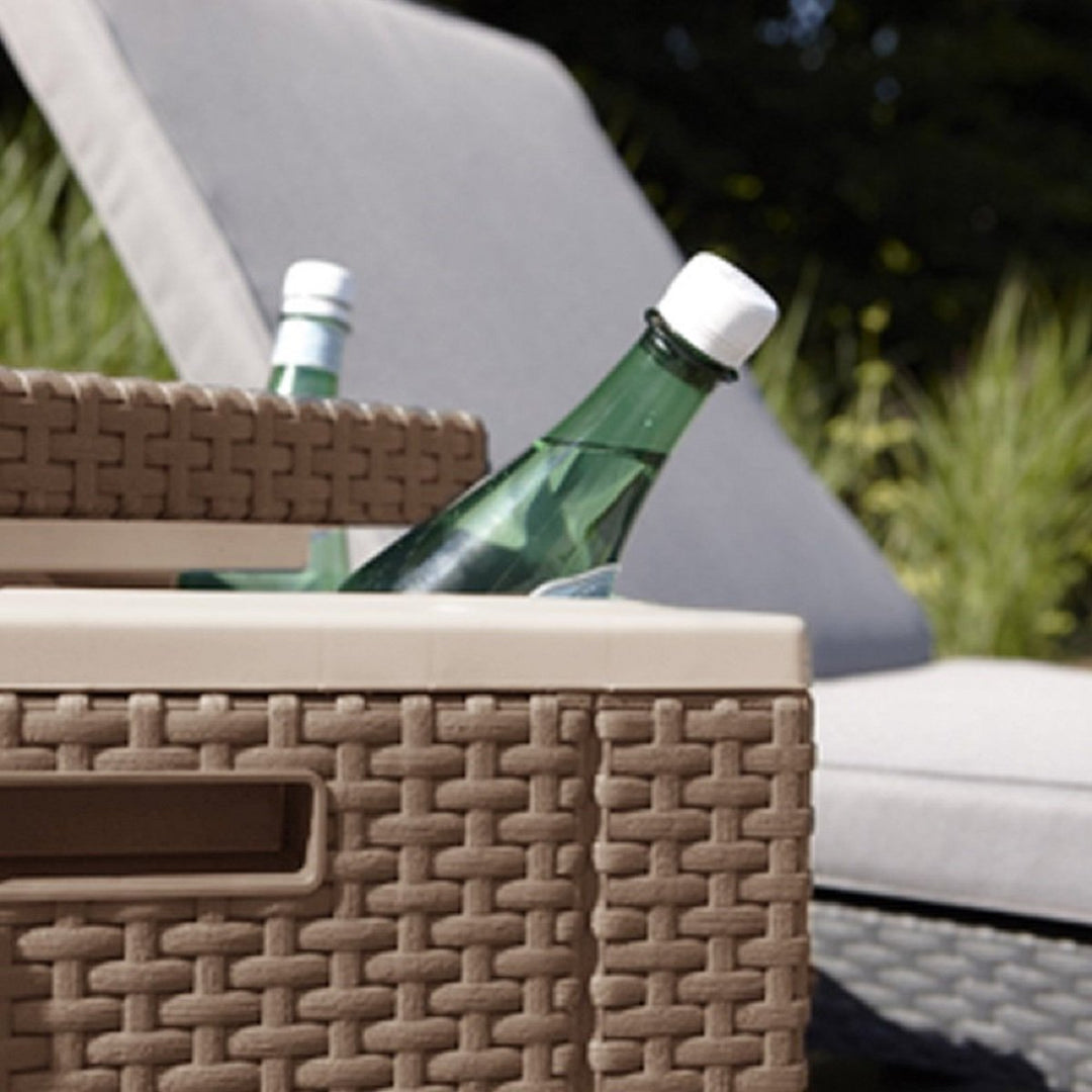 Kühlbox Beistelltisch Rattanoptik 40 L für Garten &amp; Terrasse - Bild 4