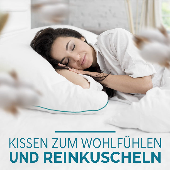 Kopfkissen 80x80 cm Baumwolle mit Hohlfaserfüllung anpassbar - Bild 4