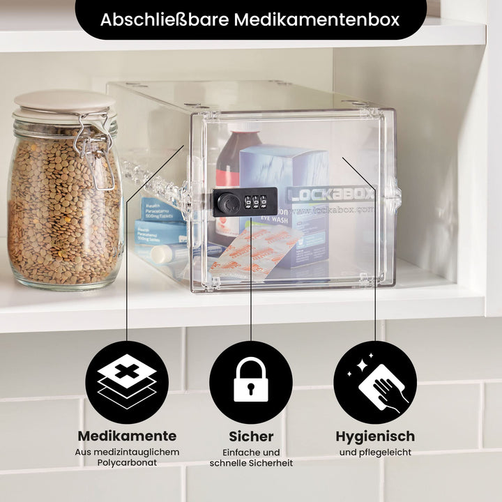 Abschliessbare Box Zahlenschloss 10L Polycarbonat BPA-frei transparent - Bild 6