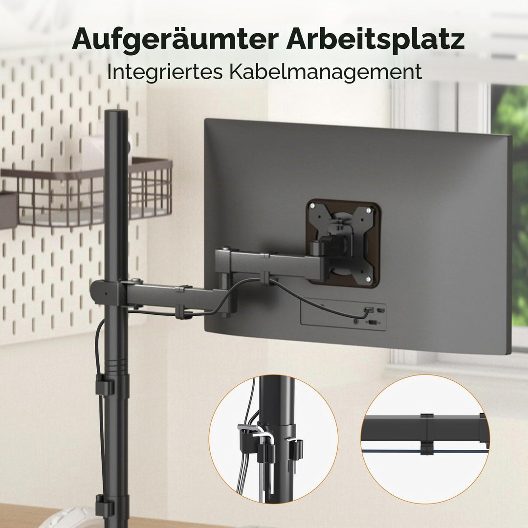 Monitorarm Standhalterung 800 mm hoch VESA 75/100 für 13–32 Zoll - Bild 7