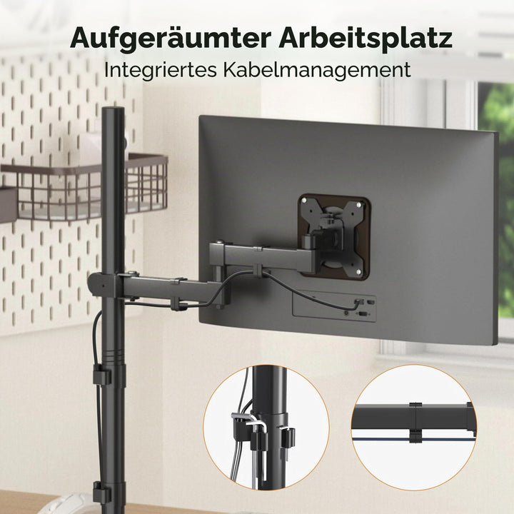 Monitorarm Standhalterung 800 mm hoch VESA 75/100 für 13–32 Zoll - Bild 7