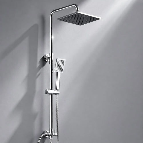 Regendusche ohne Armatur Edelstahl 25x25cm höhenverstellbar 74-109cm