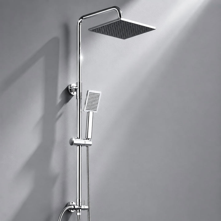 Regendusche ohne Armatur Edelstahl 25x25cm höhenverstellbar 74-109cm
