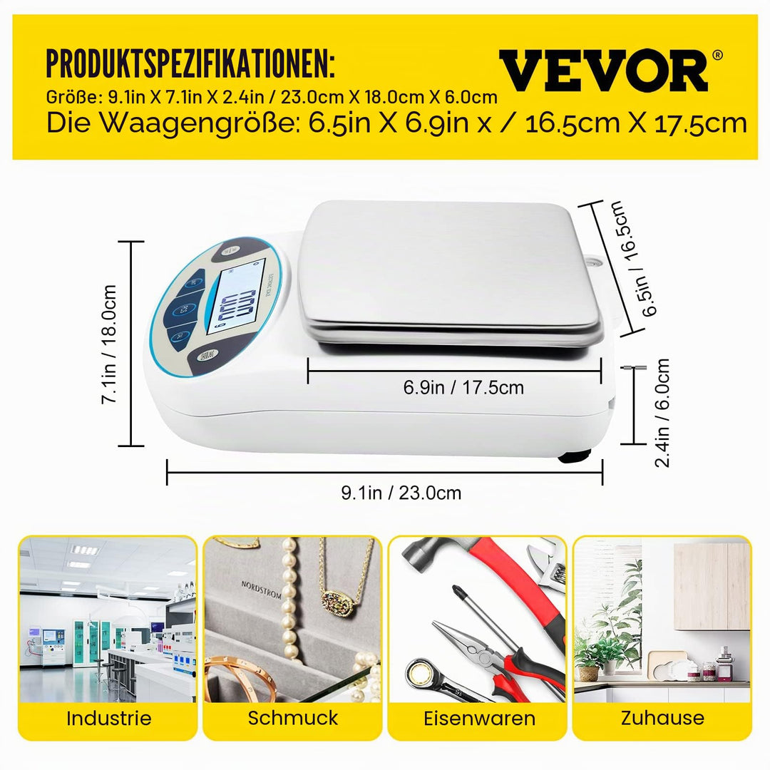 Digitalwaage Präzision 5000g / 0,01g mit LCD und 13 Einheiten - Bild 7