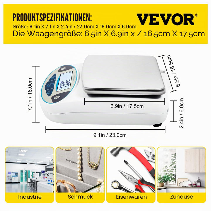 Digitalwaage Präzision 5000g / 0,01g mit LCD und 13 Einheiten - Bild 7