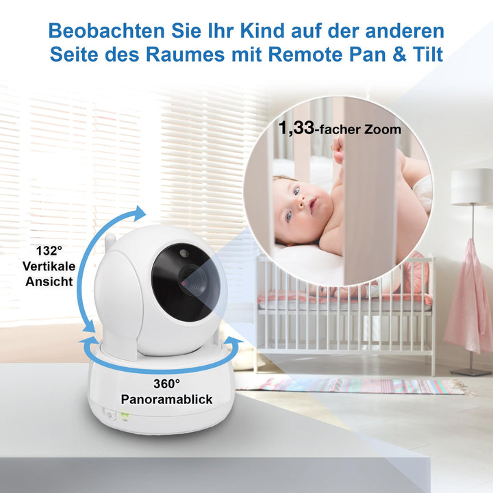 Babymonitor mit 5" LCD-Display, Kamera, Nachtsicht und 300m Reichweite - Bild 4