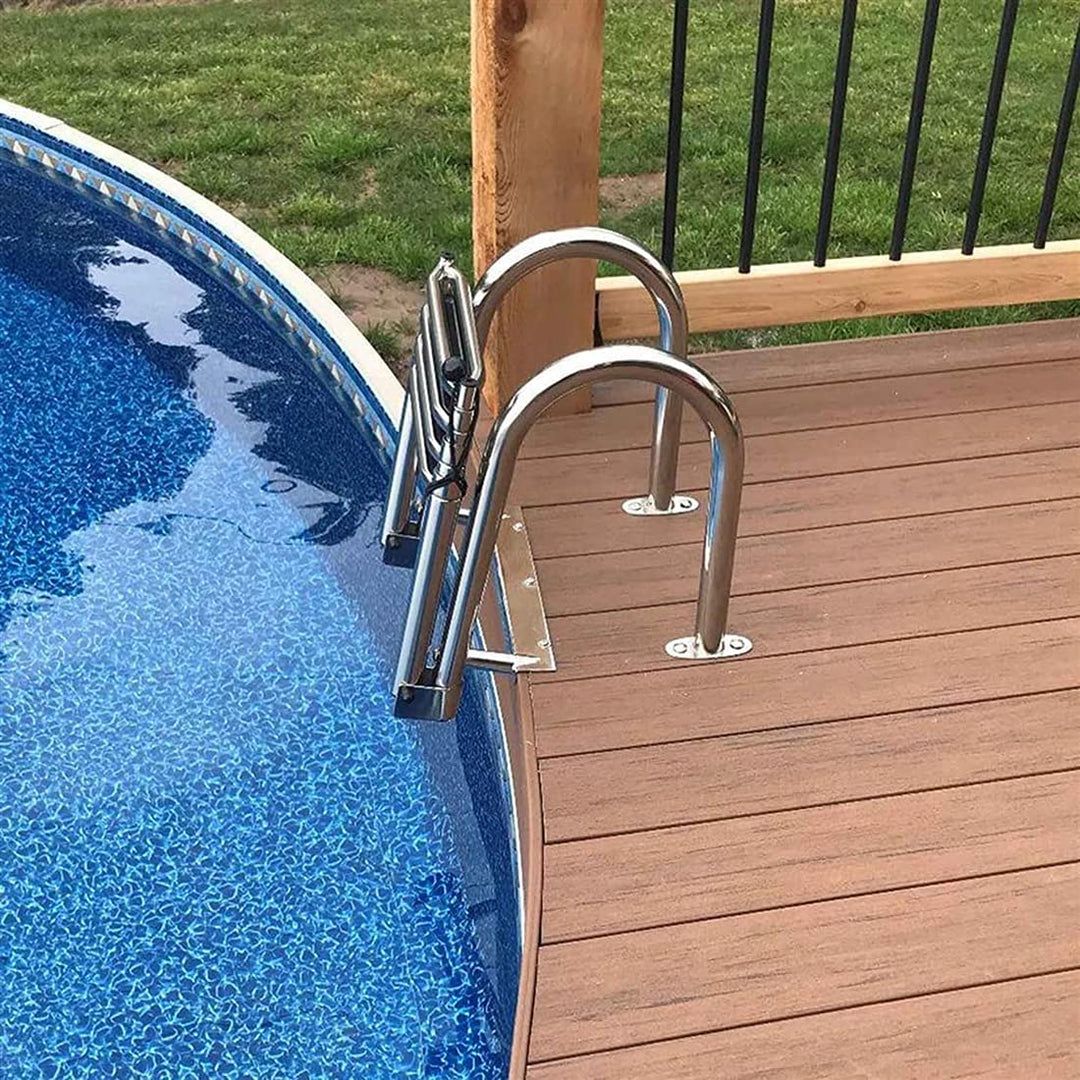 Badeleiter Edelstahl 316 klappbar 4 Stufen 240 kg fuer Pool und Boot - Bild 2