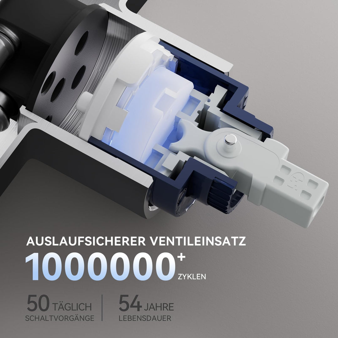 Küchenarmatur ausziehbar Schwarz Matt 360° schwenkbar Edelstahl - Bild 6