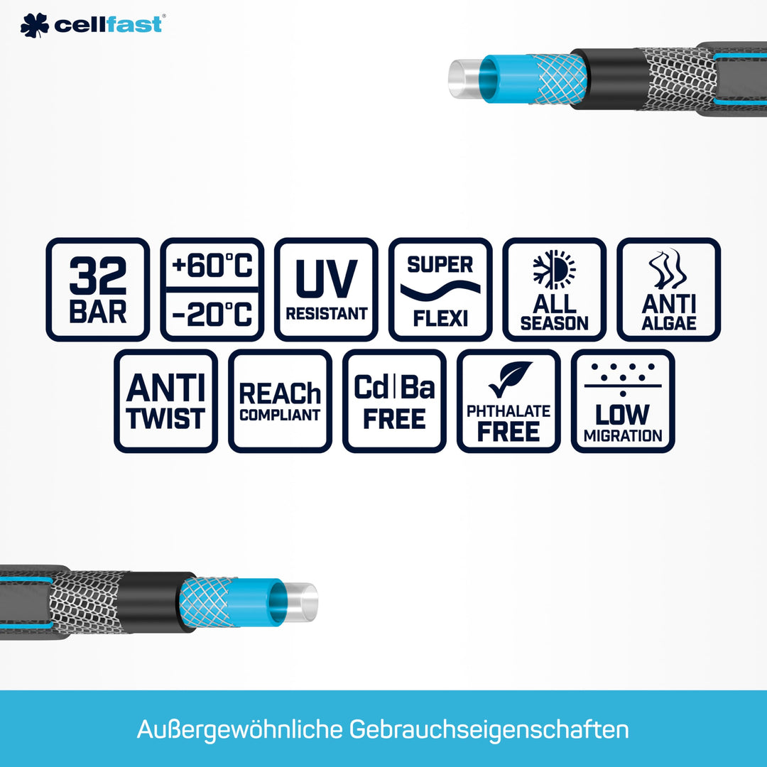 Gartenschlauch 1/2 Zoll 25 m 6-lagig UV-beständig bis 32 Bar - Bild 3