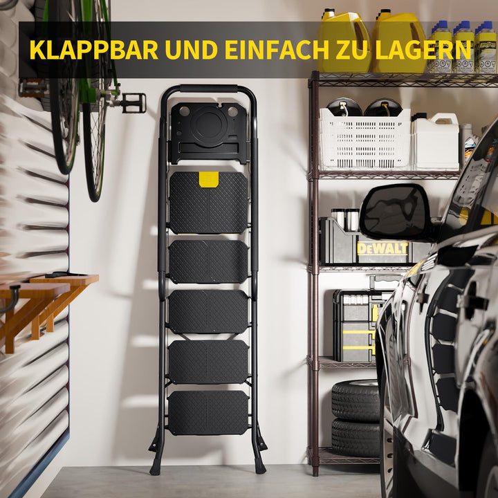 Klapptreppe 5 Stufen mit Werkzeugablage und 3 Handläufen - Bild 7
