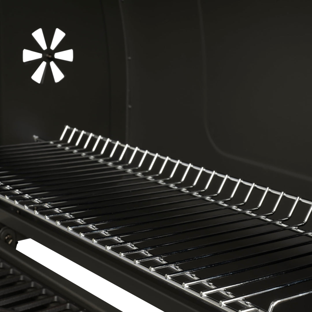 Holzkohlegrill mit Deckel, Gusseisenrost &amp; Abdeckhaube - Bild 9