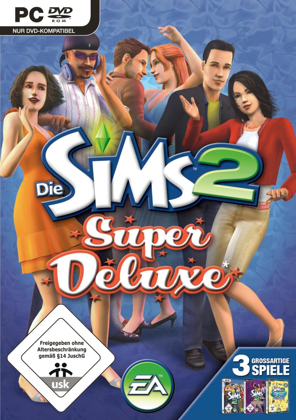 Die Sims 2 Super Deluxe PC-Spiel mit Nightlife-Erweiterung auf CD-ROM